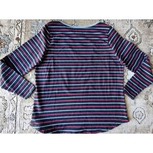 Fat Face Womens Long Sleeve Classic Breton Top Size 14 Striped Blue Pink Jersey